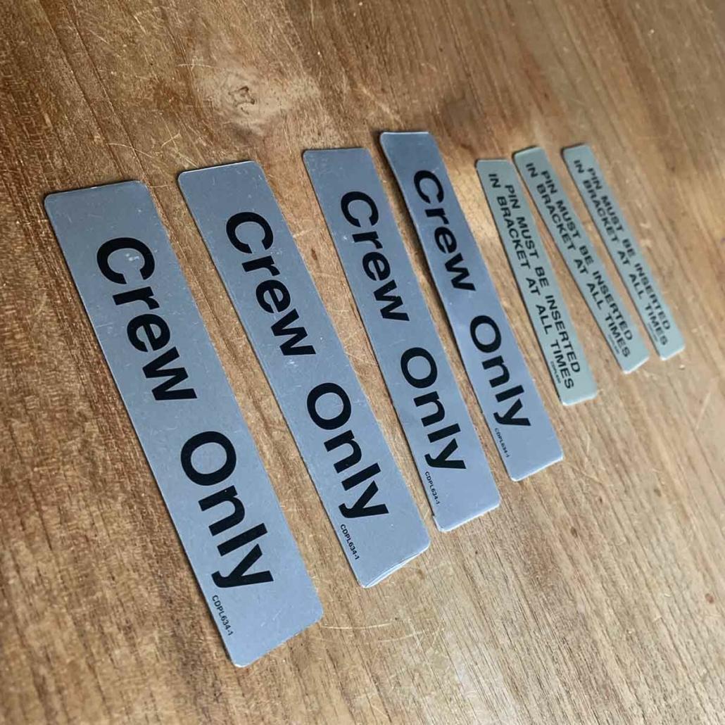 Crew Only sign (set of 4 + 3) - Aviation Gadgets