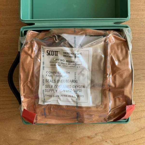 Scott 802300-11 PBE emergency escape breathing device for sale.