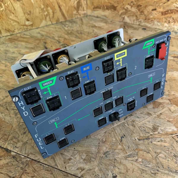 Airbus A330 fuel and hydraulics control panel 245VU for sale.