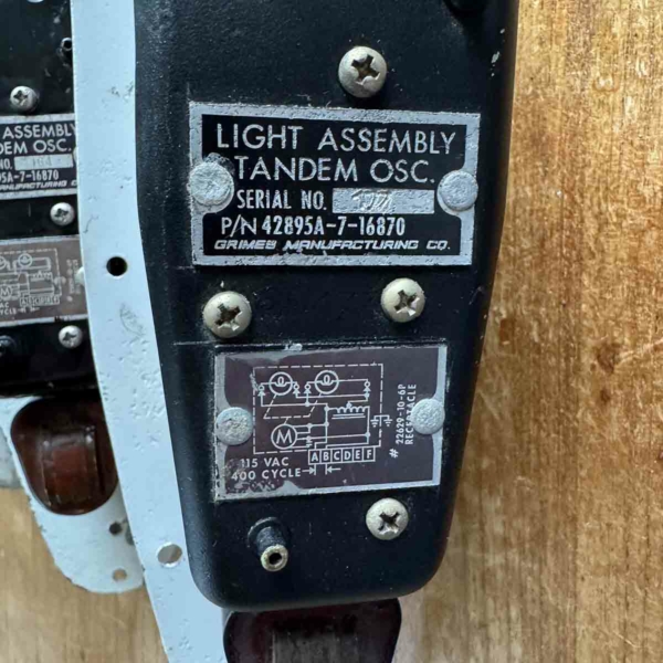 Grimes 42895A-7-16870 light assembly tandem oscillating, rotating anti-collision light for sale.