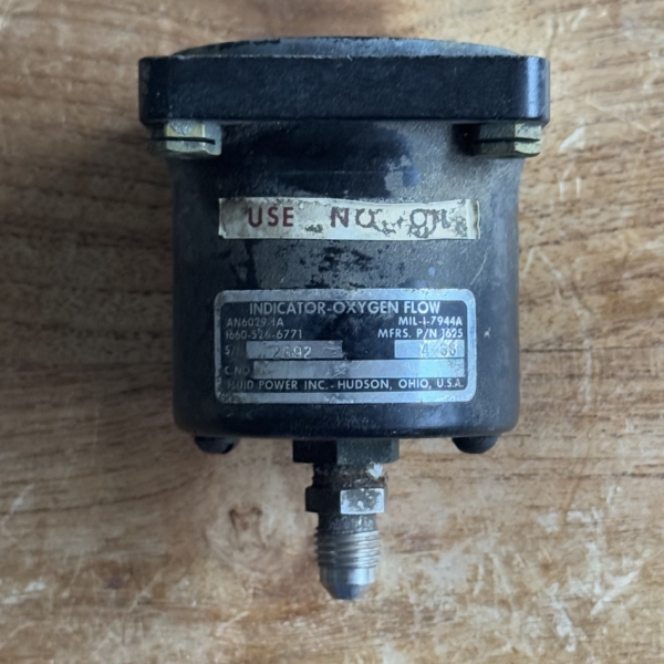 Fokker F27 AN6029-1A oxygen flow indicator for sale.